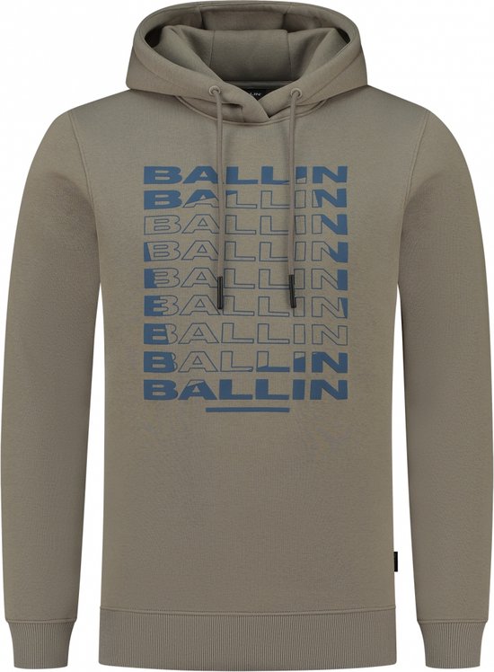 Ballin Amsterdam - Heren Slim fit Sweaters Hoodie LS - Taupe - Maat XS