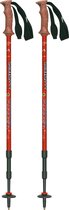 Masters Kompressor KS-135 Nordic Walking Stokken - Wandelstokken - Telescopisch Verstelbaar - 135 cm - Anti-shock - Paar - Rood