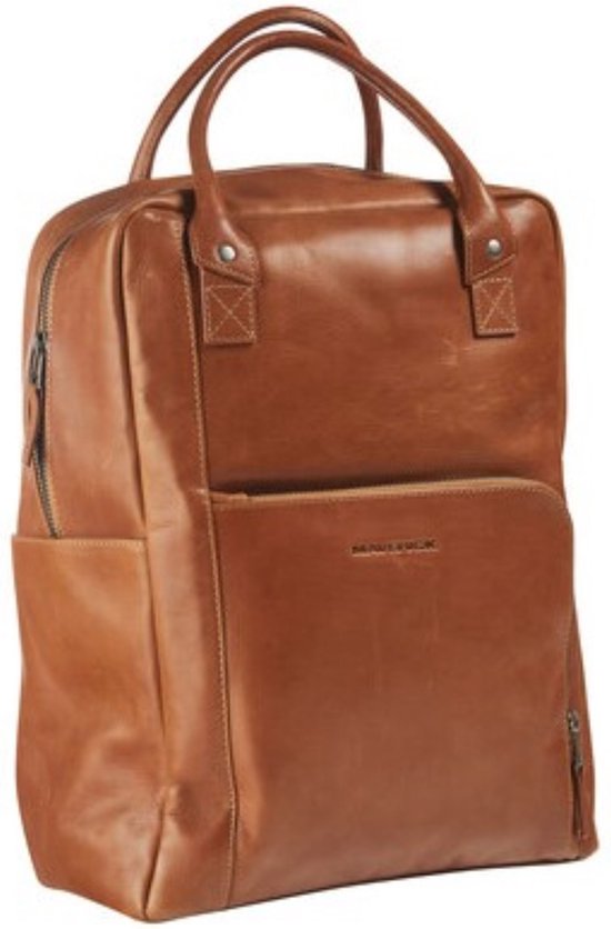 MAVERICK NEW MEN LAPTOPRUGZAK COGNAC LEDER