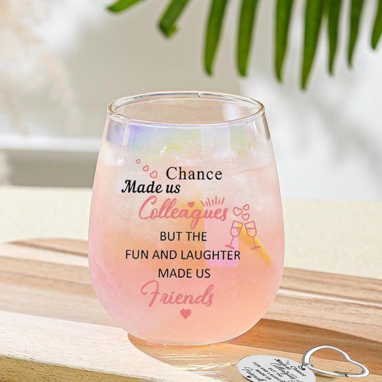 Cadeau d'adieu Verres à vin pour collègue Cadeau pour Nieuwe collègue Changement d'emploi Nouvel emploi Bonne Succes Cadeaux personnalisés pour meilleurs amis Femmes Hommes Verre à vin 480 ml