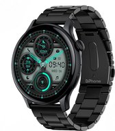 DrPhone DTX Ultra2 – 1.43 Inch AMOLED Smartwatch – Smartwatch Met Mobiele App – Always On Smartwatch – Volledige Belfunctie – Zuurstof/Hartslag/Bloeddruk meter – RVS Stalen Band - Zwart