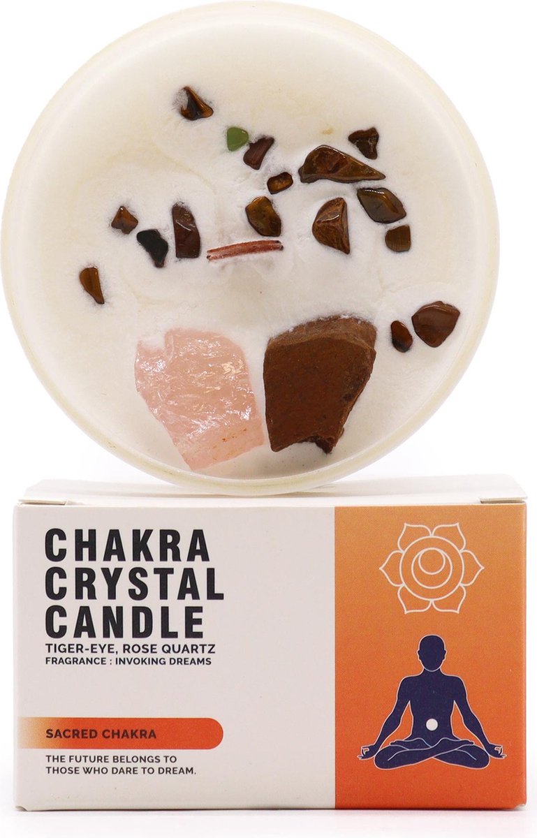 Ancient Wisdom Chakra Kristallen Kaarsen - Heilig Chakra - Spirituele kaars - AWGifts - Cadeau multicolor