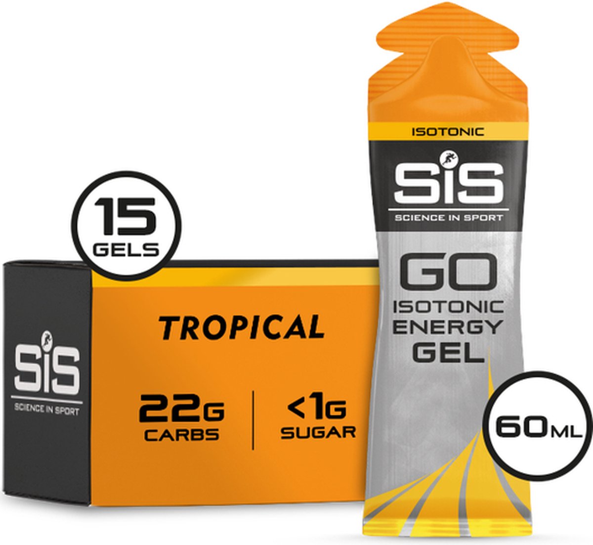 Goedkoopste Science in Sport - SiS Go Isotonic Energygel - Energie gel - Isotone Sportgel - Tropical Smaak - 15 x 60ml