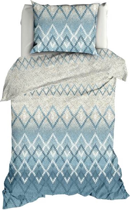 Foto: Romanette snuggle dekbedovertrek eenpersoons 140x200 220 cm blauw