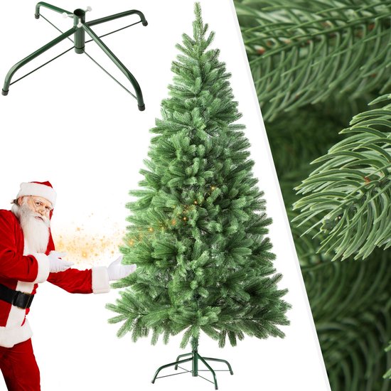 tectake® Kunstkerstboom - Levensecht met flexibele takken - Volumineus - Stabiel en eenvoudig te monteren - Kunstkerstboom als kerstversiering - 180cm - 742 takken - Groen