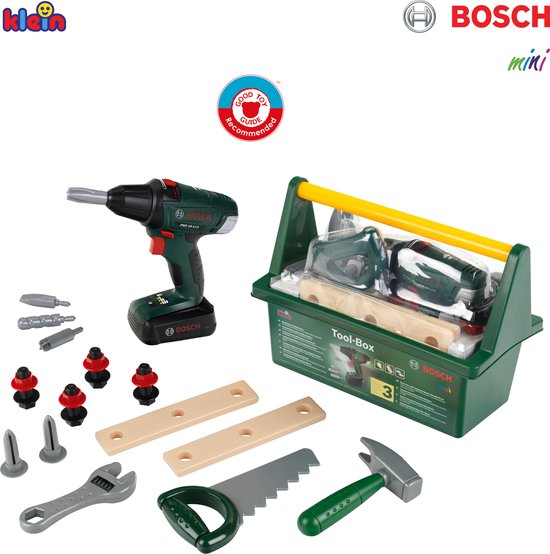 Bosch Speelgoed gereedschapskoffer - 16-delig - Donkergroen - Klein