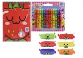 Fruity-squad 12 mini gelpennen + etui + kleurboek met stickers combi voordeel