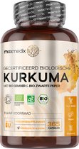 maxmedix Biologische Kurkuma capsules met zwarte peper en gember - 505 mg - 365 capsules voor 1 jaar