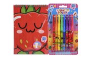 Fruity-squad 8 gelpennen + kleurboek met sticker voordeel pakket