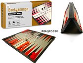 Backgammon speelbord - compleet set - Magnetisch - Opklapbaar/ opvouwbaar - 32x32cm
