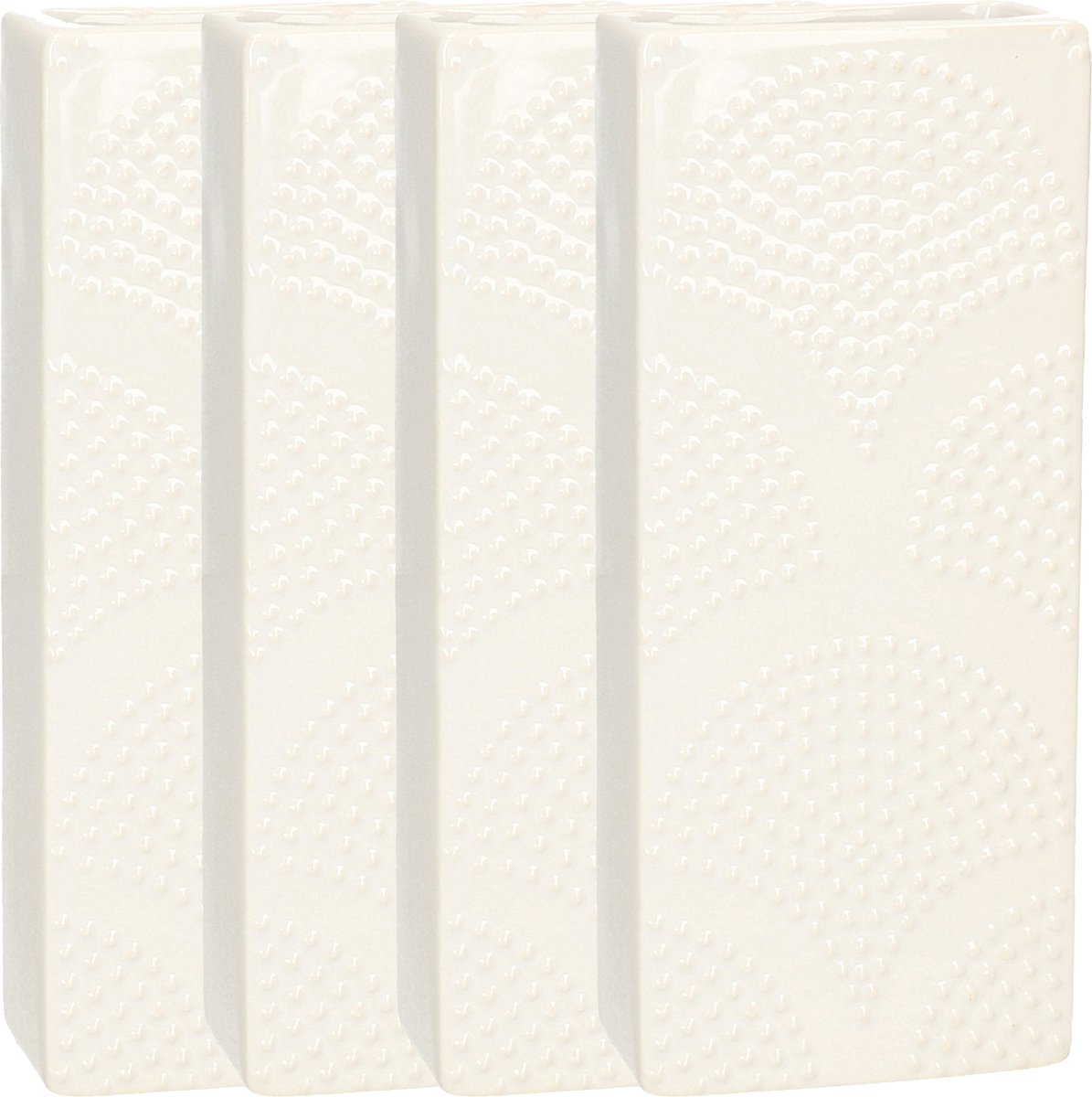Gerimport Waterverdamper - 6x - ivoor wit - keramiek - 400 ml - radiatorbak luchtbevochtiger - 7,4 x 17,7 cm