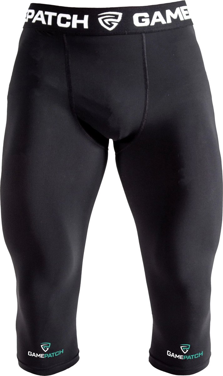 GAMEPATCH | 3/4 Compression tights | Zwart | Maat S | Basketball | Handball | Urban Sports
