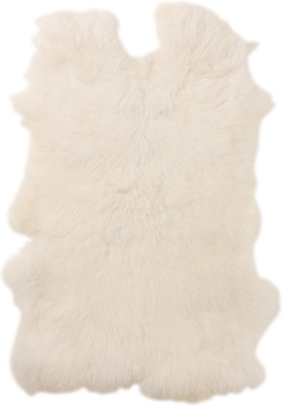J-Line tapis Peau De Lapin Sombre - fourrure - blanc