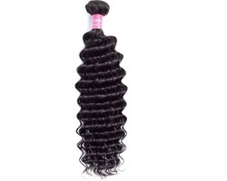 Frazimashop- Braziliaanse Remy weave- diep golf extensions 100% human hair - 1 bundel- Hair Bundel Deep Wave 24 inch 60 cm