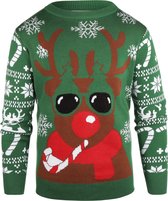 Rockerz kersttrui - Foute kersttrui dames/heren - ‘Rudolf The Rednose Reindeer’- Unisex - Perfecte pasvorm - Hoogwaardige kwaliteit - Duurzaam materiaal - Zachte stof - Jeukt niet - Inclusief geschenkverpakking - Kleur: groen - Maat: XL