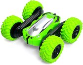 DrPhone AmphiX2 - 1:22 Bestuurbare Stunt Auto - 2,4 GHZ Bestuurbare Auto – Voorwielrotatie – Dubbelzijdige Auto – 4WD Rock Crawler - Groen