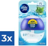 Ambi Pur Toiletblok Starterkit 5in1 Fresh Water & Mint - Voordeelverpakking 3 stuks