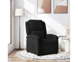 Fauteuil verstelbaar fluweel zwart