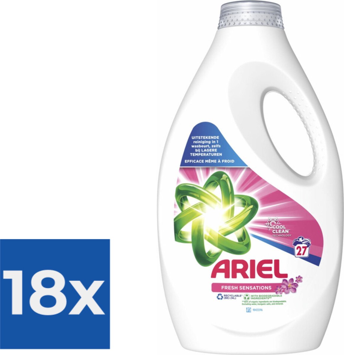 Ariel Vloeibaar Wasmiddel Fresh Sensations - 1215 ml (27 wasbeurten) - Voordeelverpakking 18 stuks