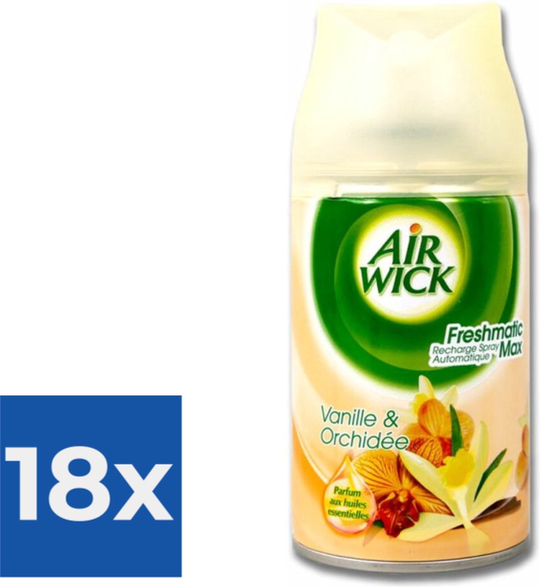 Air Wick Freshmatic Max Pure Automatische Spray Navulling Vanille & Orchidee 250 ml - Voordeelverpakking 18 stuks