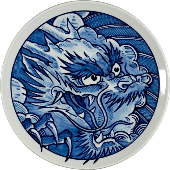 Royal Delft Schiffmacher bord Blue Dragon - wandbord sierbord - 28 cm