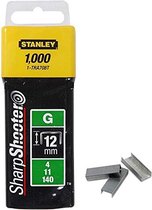 Agrafes STANLEY 1-STA1TRA708T - 12 mm - type G - 1000 pièces
