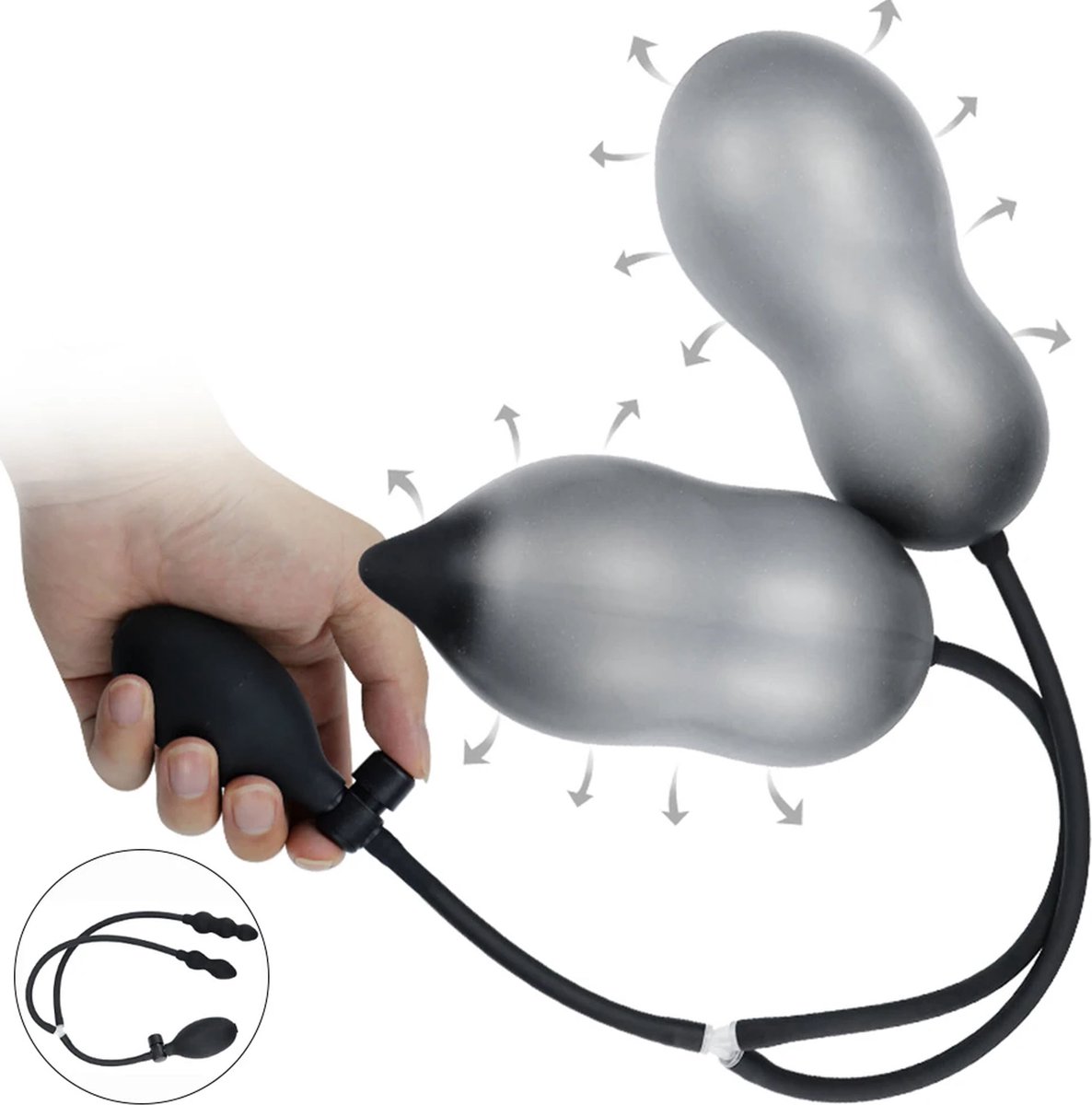 Goedkoopste Dubbele opblaasbare grote buttplug - Stelletjes - Anaal en Vaginaal - Dildo - Anale stimulatie - Multifunctioneel - Dilator - Expander