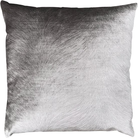 Sierkussen - zilver - dierenprint - 45x45 - 100% polyester - effen - De Prinsenhof - binnen kussen - comfort