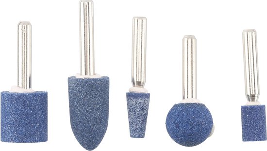 IRWIN Set de pierres à aiguiser 5PCS (perceuse) pour métal, céramique, PVC, cuivre, tige 6mm