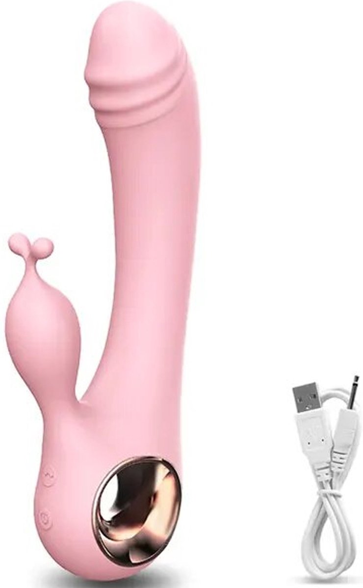 Goedkoopste DUAL Vibrator G-spot en Clitoris stimulatie - 2 motoren - 10 vibratiepunten - 3 snelheden - Dildo - Anaal