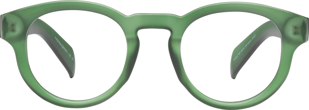 ™Monkeyglasses Aarhus 024 Matt green - Blauw Licht Bril - Computerbril - 100% Upcycled met Blue Light Glasses - Bescherming ook voor smartphone & gamen - Danish Design & Duurzaam