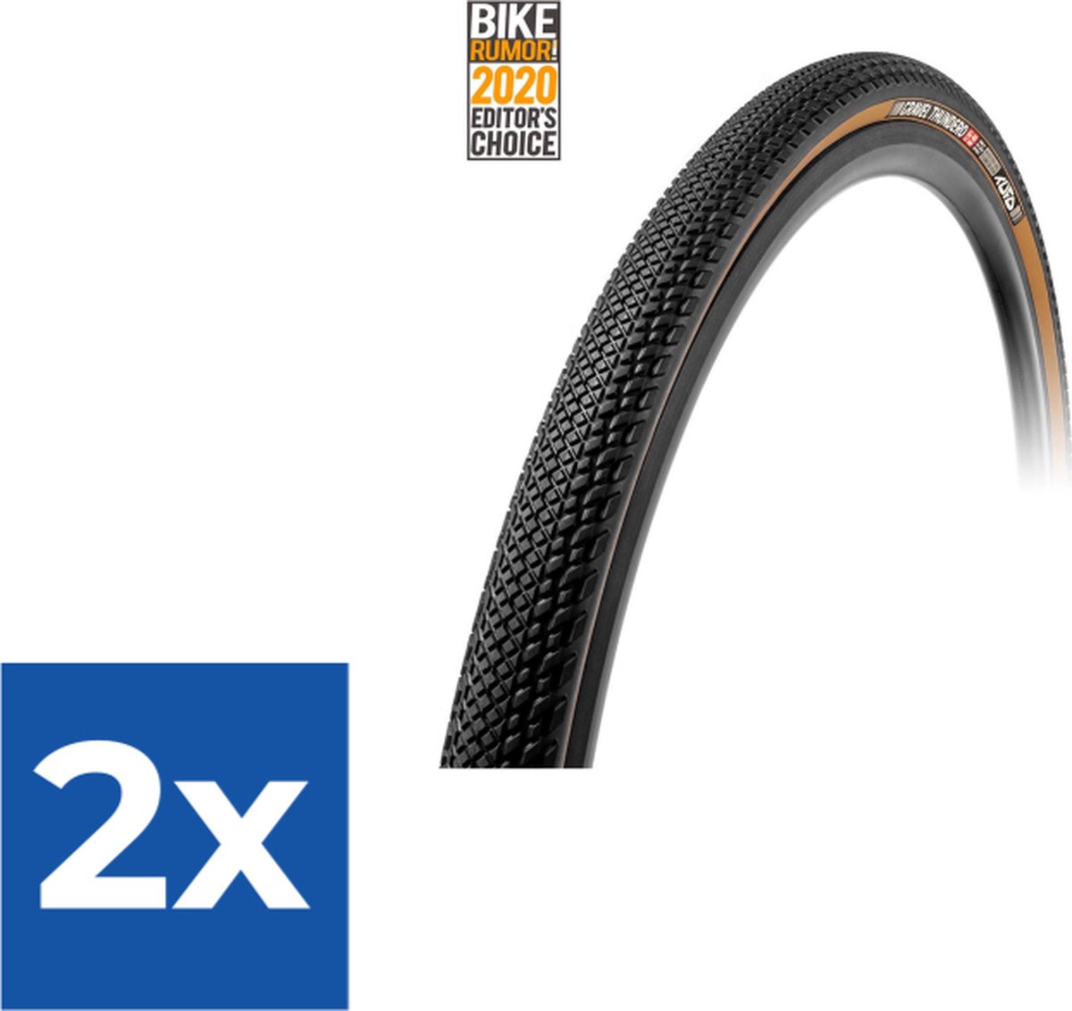 Buitenband Tufo (44-622) 700-44c Gravel Thundero zwart/beige vw - Voordeelverpakking 2 stuks