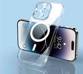 iPhone 15 Pro Max Hoesje Transparant compatibel met iPhone 15 Pro Max Siliconen Draadloze Magnetische Oplaadhoes