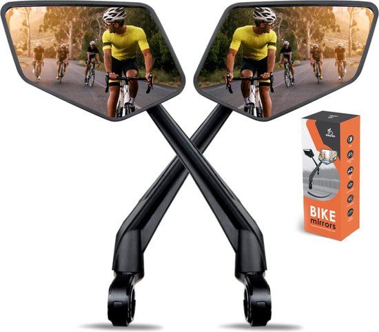 BikePro Verstelbare Fietsspiegel set incl. Reflectoren - Links & Rechts - Achteruitkijkspiegel fiets - Geschikt voor E bike, fiets, motor, step