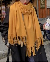 L-200cm*70cm Dames Lamswol Sjaal voor Herfst en Winter, Effen Kleur, Dikke Warme Shawl, Multifunctioneel en Eenvoudig