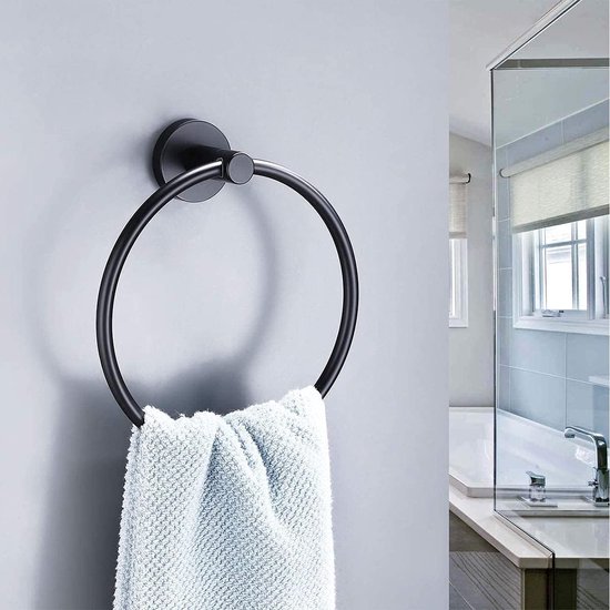 Weare Home Gouden handdoekring, moderne handdoekhouder, ring met boren, ronde handdoekhouder voor moderne badkamer
