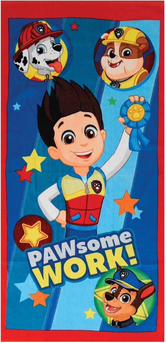 PAW Patrol PAWsome Work - Strandlaken - 70 x 140 cm - Multi - Badlaken - Badhanddoek - Handdoek