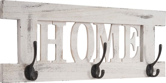 SKOLOO Kapstok wandbevestiging - antiek houten gesneden - X kruis kaphaak, wandkapstok met 6 haken voor hangende jassen, hoeden, kleding, sjaals, bruin en zwart