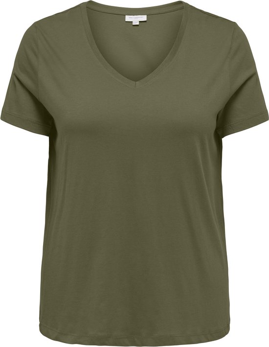 ONLY CARMAKOMA CARBONNIE LIFE S/ S V-NECK A-SHAPE TEE T-shirt Femme - Taille S-42/ 44