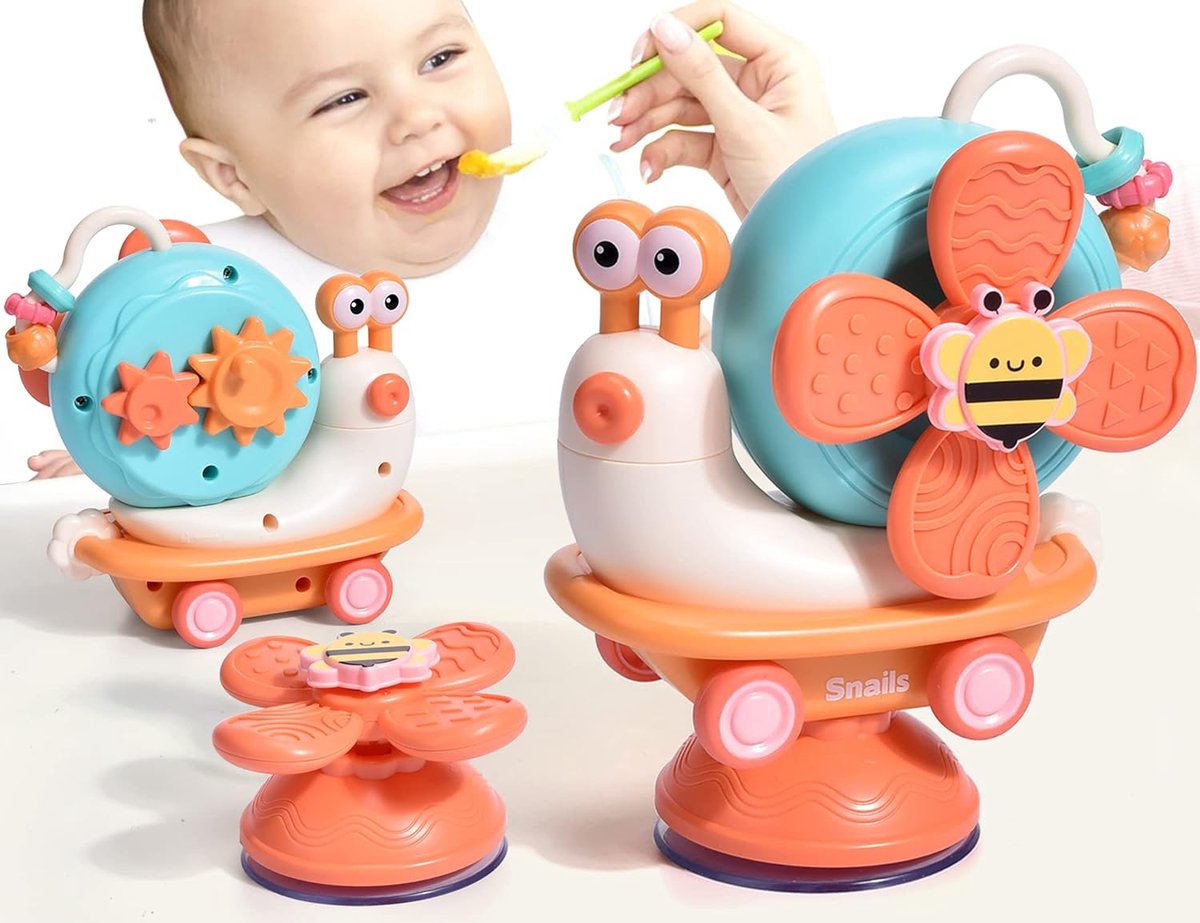 Jouet de chaise haute pour bébé avec ventouses, ensemble de jouets de  hochets de bébé, jouet
