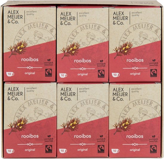 Alex Meijer - Rooibos Thee FT - 6 pakken x 10 stuks x 1,5 gram