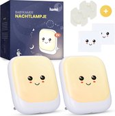 Lumi Babykamer Nachtlampje Stopcontact - Automatische Lichtsensor - Warm Wit Licht - Dimbaar - Kinderen & Baby - 2 stuks