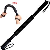 Power Twister- Ressort de flexion des bras 30 kg - Zwart - Barre de flexion en acier pour le haut des bras, les avant-bras, les biceps et la poitrine Musculation - Power Twister, Entraîneur de bras, Ressort de tension, Ressort de résistance