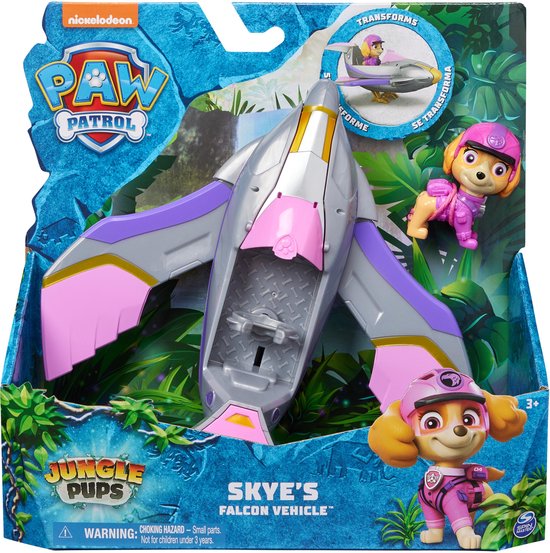 Foto: Paw patrol jungle pups skye s valk voertuig speelgoedvliegtuig met speelfiguur