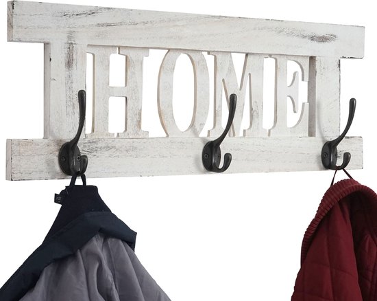 Cosmo Casa Ensemble d'armoire murale 2 pièces - Panneau d'armoire Home + Famille - Shabby - Look Vintage - Wit