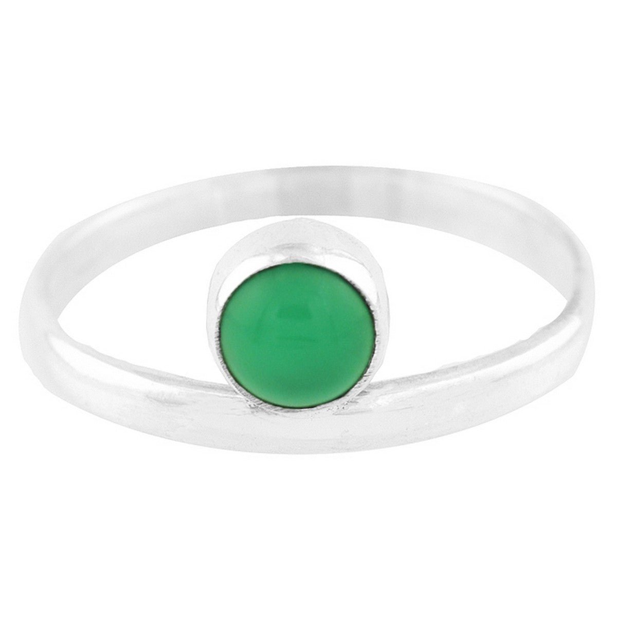 Jewelryz | Saina | Ring 925 zilver met edelsteen onyx (groen) | 16.00 mm / maat 50