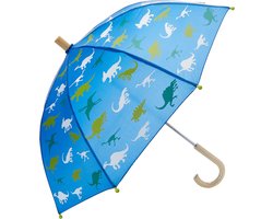 bedrukte paraplu, blauw