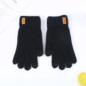 Warme wollen handschoenen geschikt voor touchscreen elastisch unisex zwart