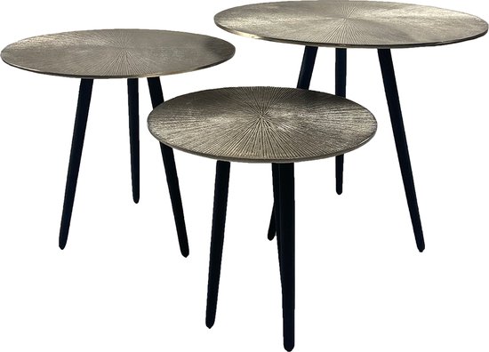 Oist Design Romee set of 3 Coffee Tables - Aluminium Champagne - 48 x 48 x 40 cm