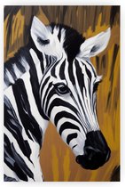 Zebra poster 50x75 cm - Wanddecoratie zebra - Dieren - Zebra - Kinderkamer poster - Slaapkamer posters
